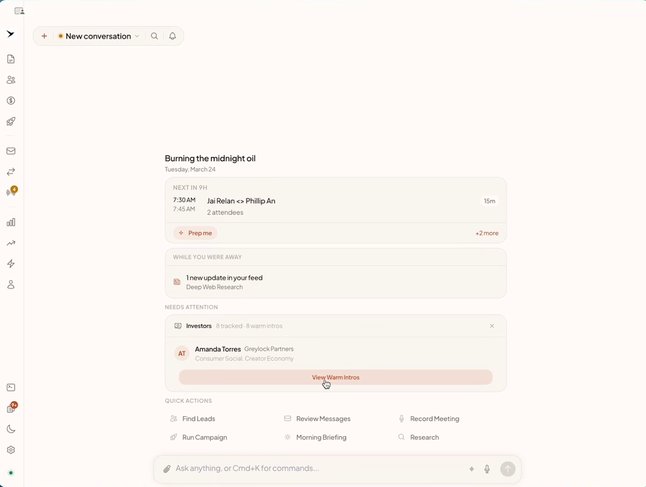 Skylarq desktop app — home screen and lead search